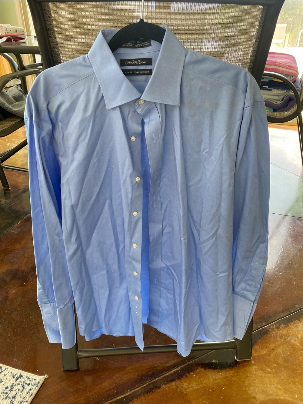 Saks Fifth Avenue Men’s Light Blue Dress Shirt - Classic Collar